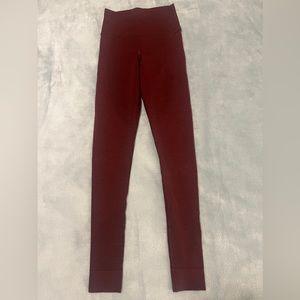Lululemon Merino Wool-Blend Base Layer Tight 28" Leggings in Red Merlot, Size 4